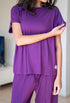 Women summer pajama set Purple Lace shirt + Pants